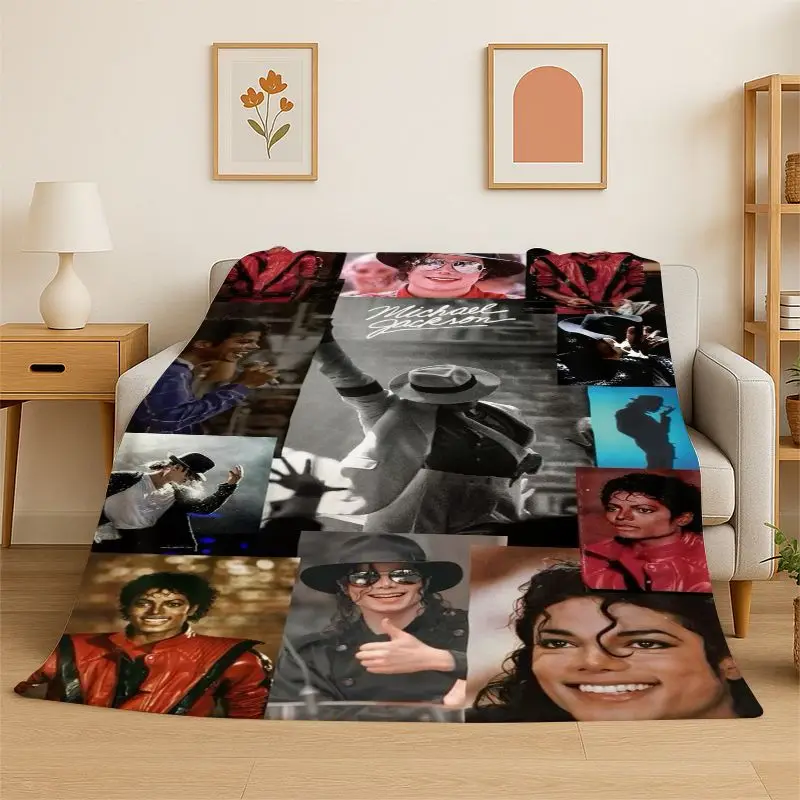 Retro MJ Michael Jackson King of Pop Soft Flannel Throw Blanket,Cozy Blanket for Bed,Couch,Sofa,Bedroom,Living Room,Travel