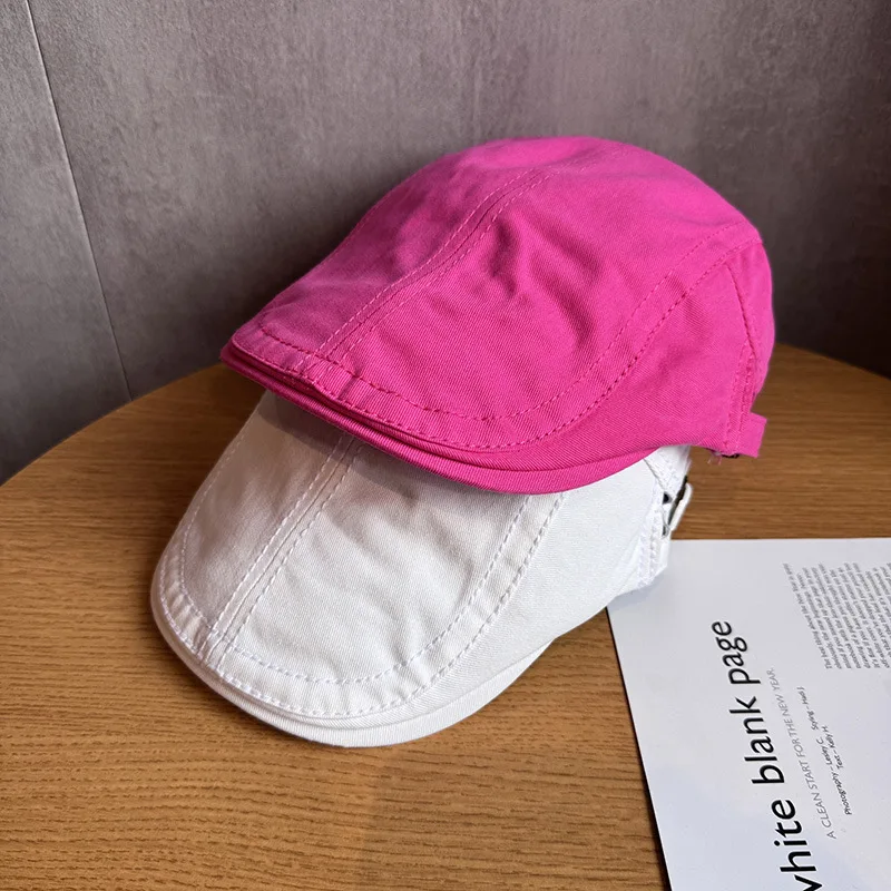 

Japanese simple retro style painter hat female British beret