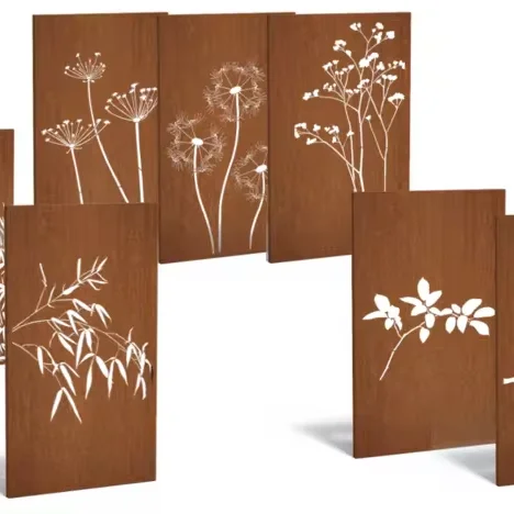 Corten Steel Garden Screen Nature-Inspired Landscaping & Decking Accessory