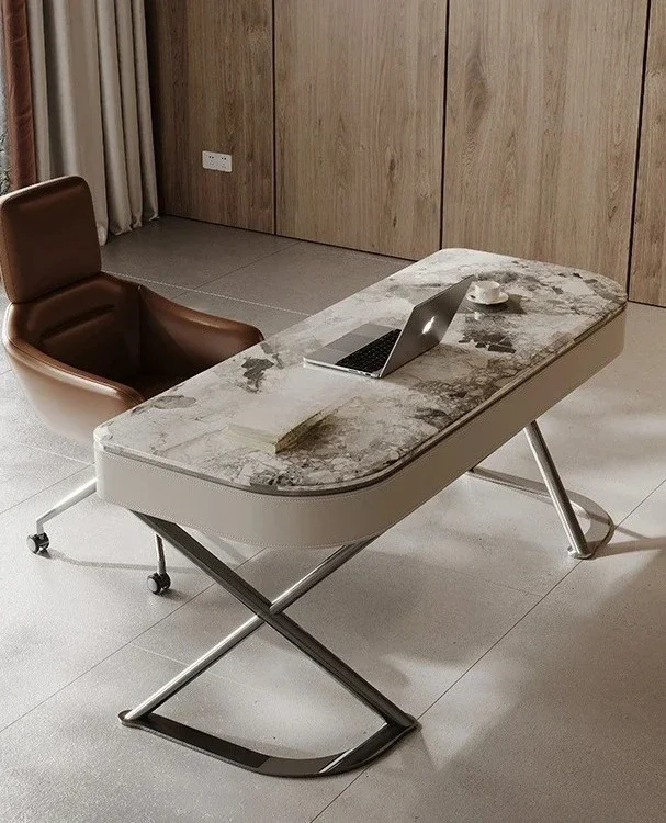 

Стол из натурального сверхкристаллического камня, современный простой высококачественный рабочий стол специальной формы