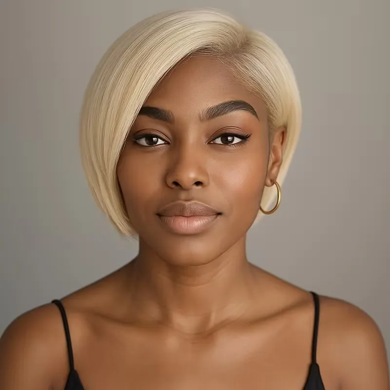 6 بوصة قصيرة عابث الباروكات الشعر البشري 100% الطبيعية واقعية متشابكة الحرة 13x4x1 الدانتيل الجبهة الأسود غلويليس شعر مستعار للنساء ارتداء اليومي