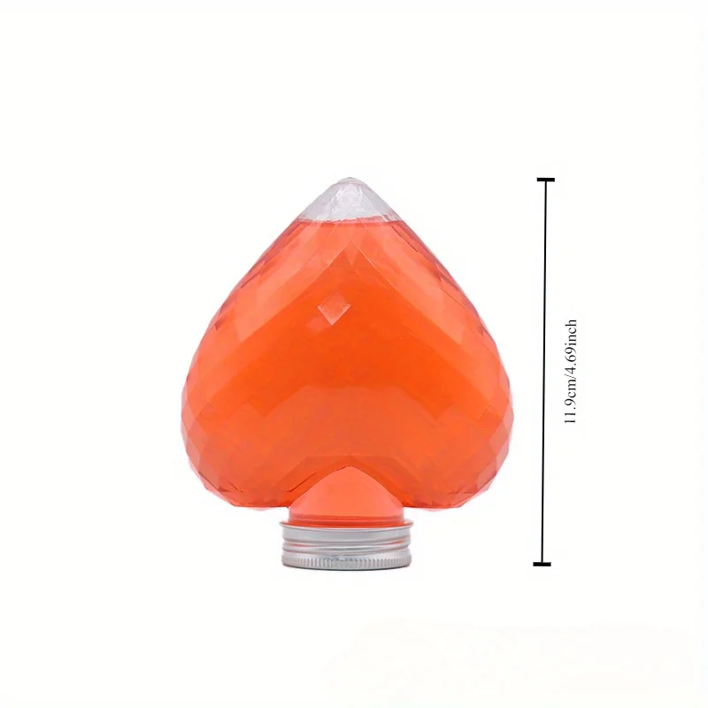 10pcs Internet Celebrity Disposable Milk Tea Cup Bottle 10.14oz Cute Juice Drink Bottle Heart-shaped Takeaway Commercial Bottle
