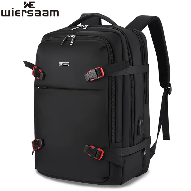 WIERSOON Male Expandable Large Capacity Travel Backpack Men 16 inch Laptop USB Recharging Multi-layer Space Travel Male Bag