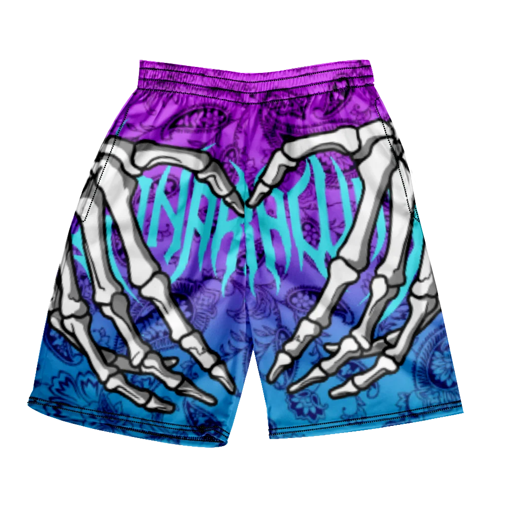 2024 Summer Classic Skull Beach Short Pants New Fashion Skeleton Hand Print Men Women Gym Shorts Quick Drying Truns Ice Shorts