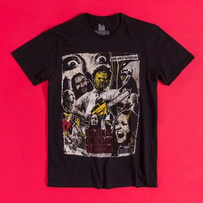 Official Texas Chainsaw Massacre Collage Black T-Shirt  SMLXLXXL