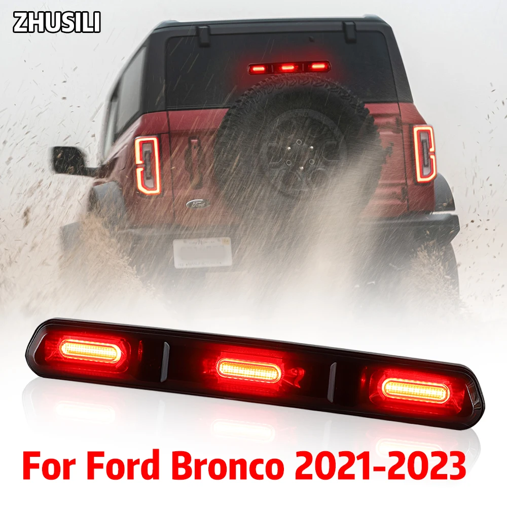 1x LED Third Brake Light for Ford Bronco 2021 2022 2023 High Mount Light 3rd Brake Lamp Rear Stop Light Tail Lamp