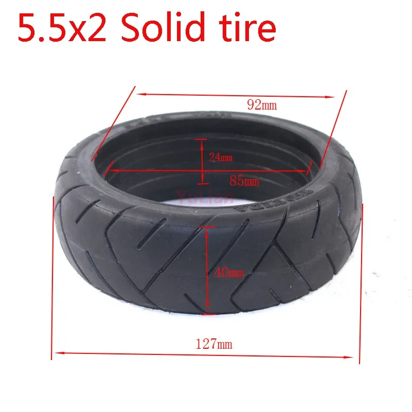 High Quality 5.5x2 Solid Tyre 5.5 Inch Non Pneumatic Tire for Jackhot Carbon Fiber Scooter Fastwheel F0 Electric Scooter Parts