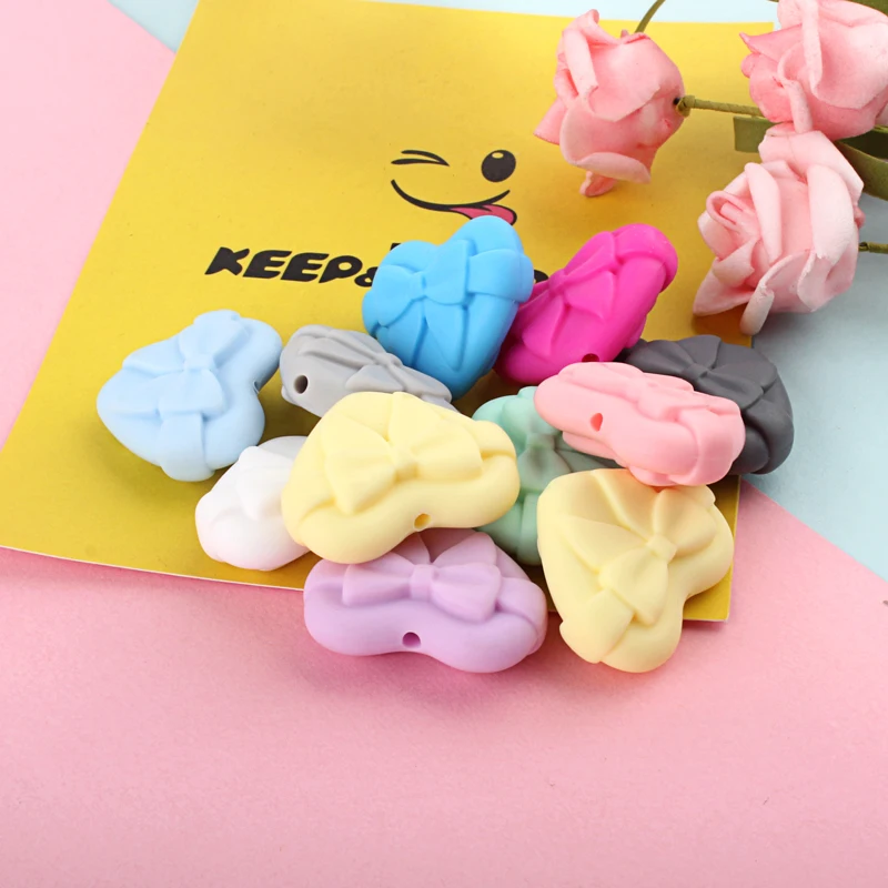 5/10pcs Silicone Beads Rainbow Bear Shape for DIY Pendant Bracelet Keychain Handmade Jewelry Accessories Making Bulk