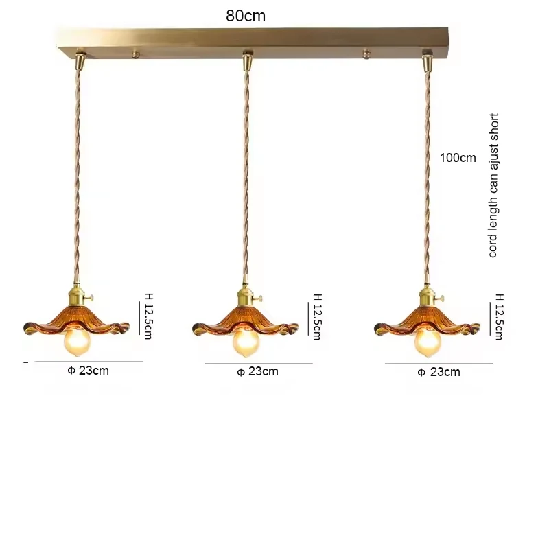 Home Eenvoudige LED Hanger Licht Armatuur Slaapkamer Woonkamer Bar Kleurrijk Glas Koperen Hangende Lamp Licht Edison Plafond Kroonluchter plafondlamp hanglamp led verlichting hanglamp woonkamer
