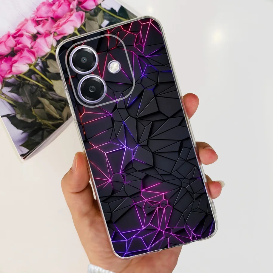For OPPO A3 4G 2024 Case CPH2669 Shockproof Cover Cute Cartoon Cat Silicone Clear Phone Cases For OPPO A3x 4G A20 A40 A40M Funda image 6
