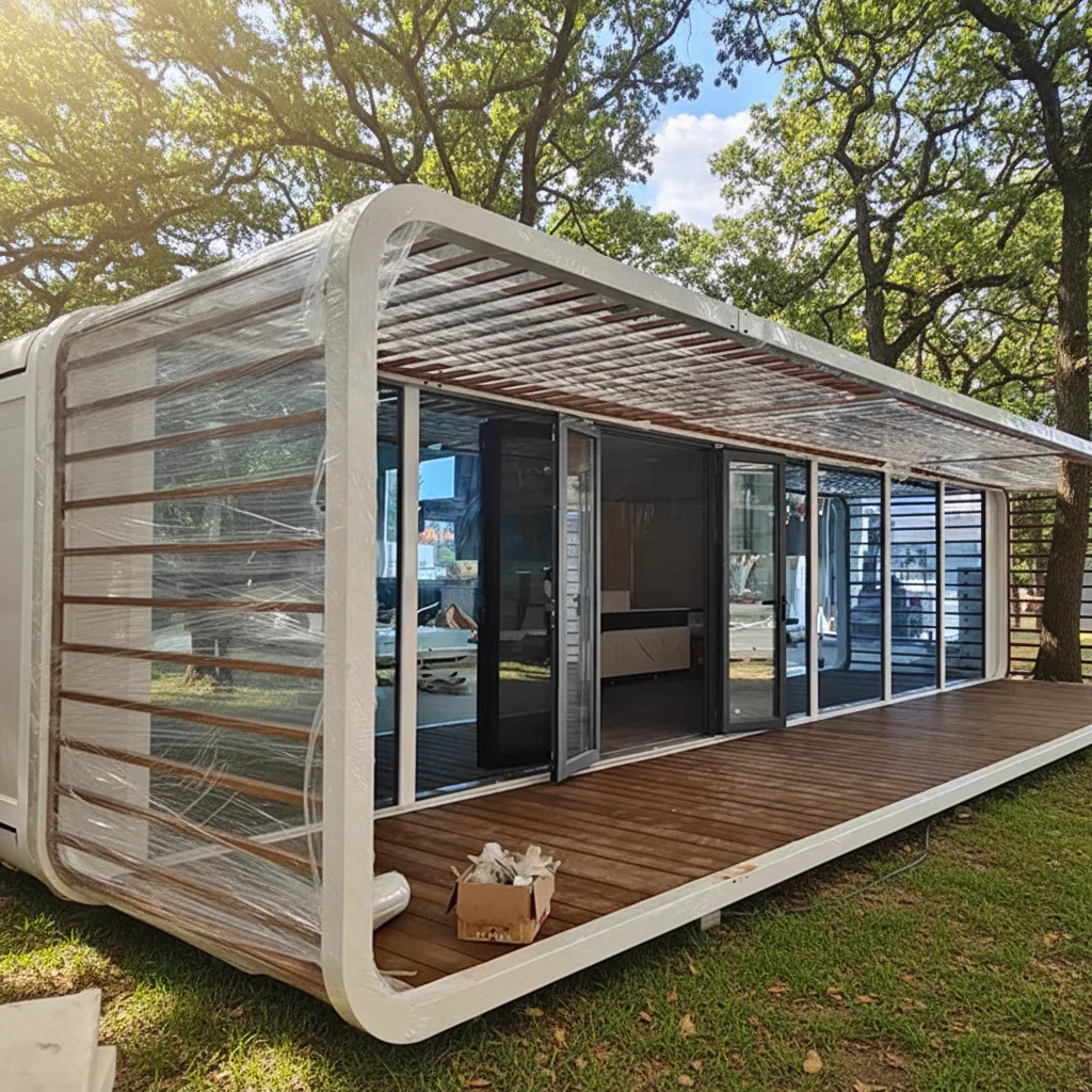 5.8m Fully Decorated Mobile Apple Cabin Luxury Breathable Container House Apple Cabin Sleeping Container House For Hote