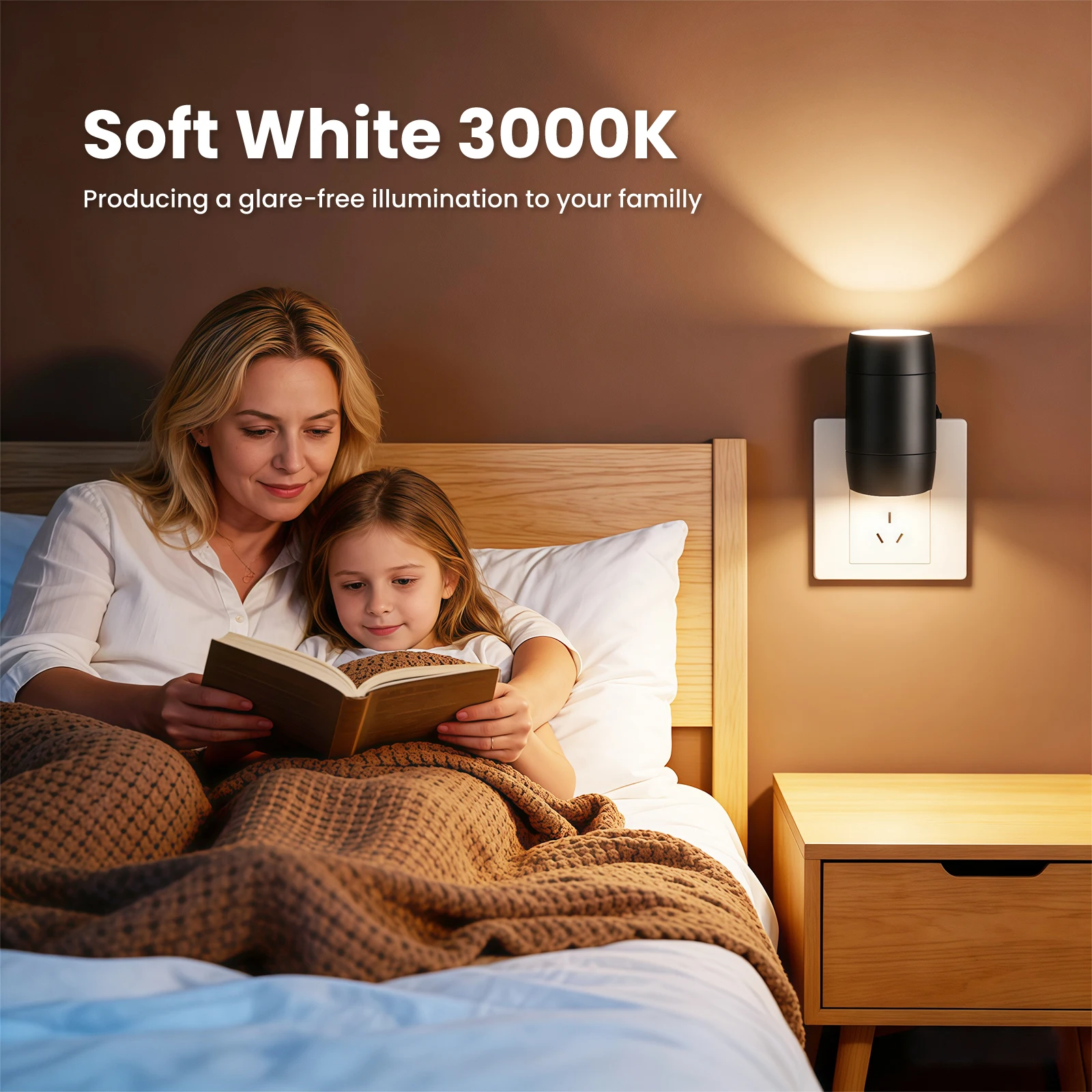 

Цилиндрический вращающийся ночник 3000K 270 ° Энергетический ночник с регулируемой яркостью и датчиком движения для прихожей, спальни, детской комнаты, прикроватной тумбочки