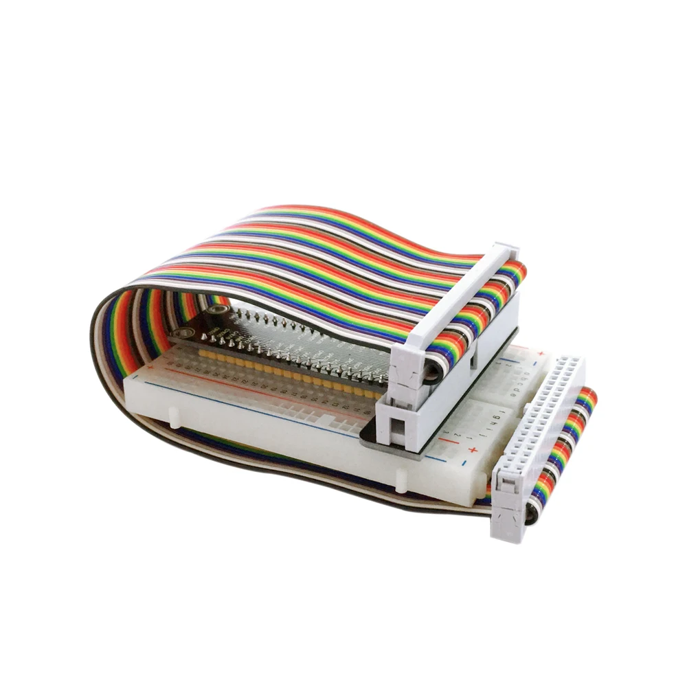 Raspberry Pi V1+40P Colorful Ribbon Cable+400-hole Breadboard Compatible With Raspberry Pi A+/B+/3B GPIO Shield DIY Kit