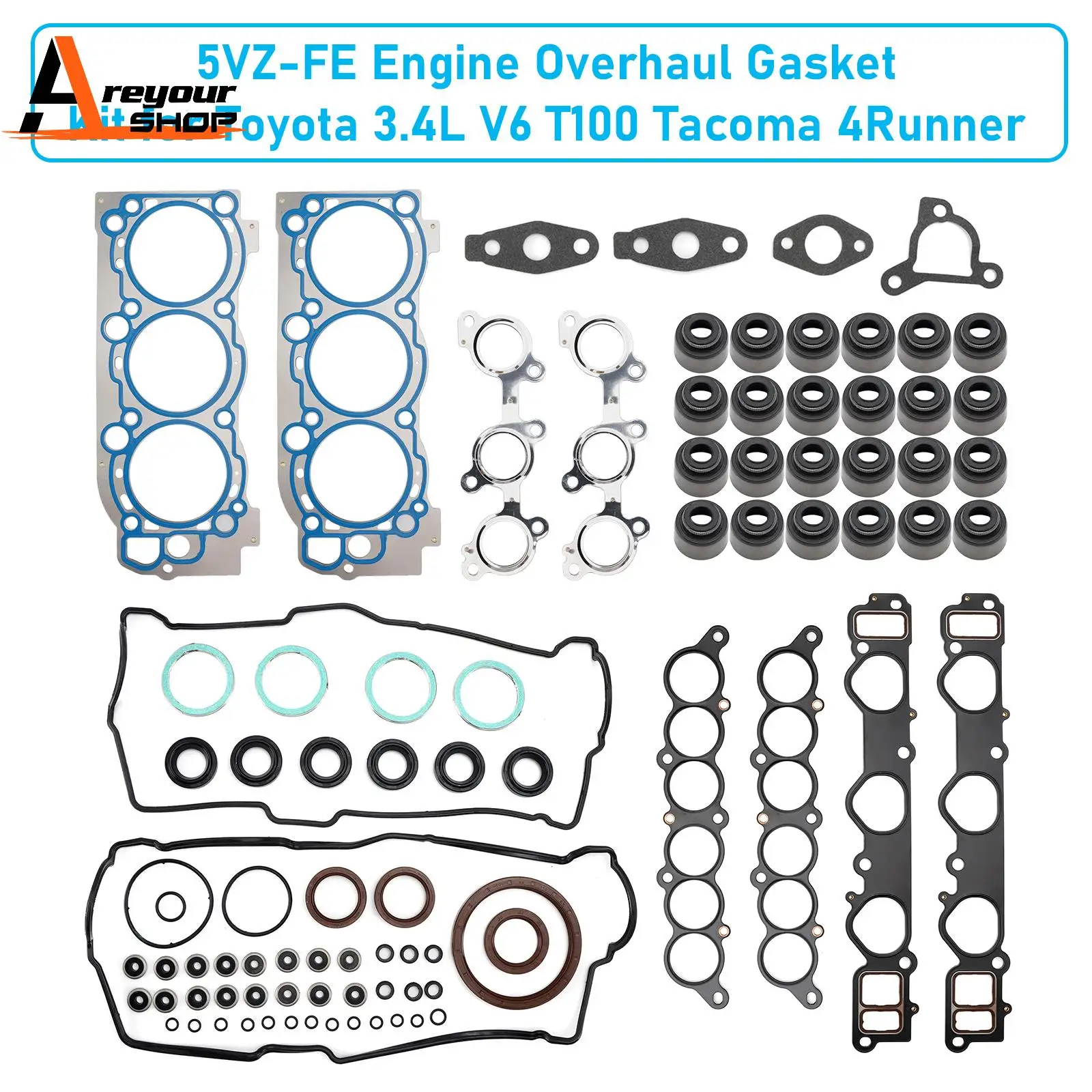 

Комплект прокладок для капитального ремонта двигателя 5VZ-FE для Toyota 3.4L V6 T100 Tacoma 4Runner