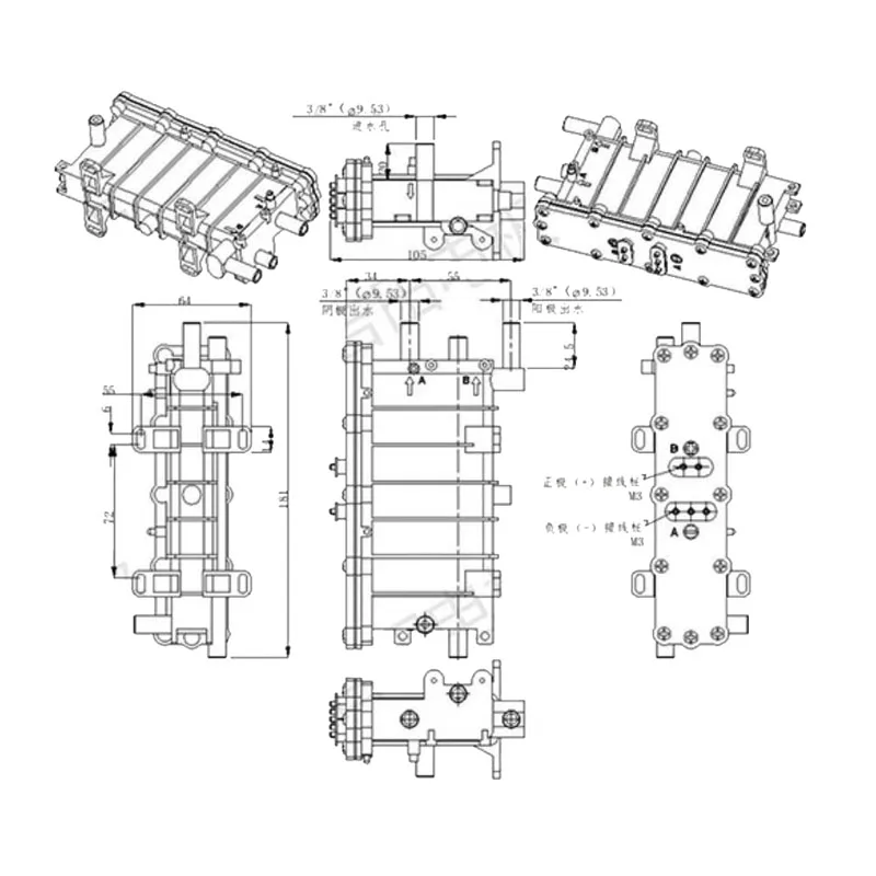 J001-5P Water Electrolysis Cell / Electrolyzer
