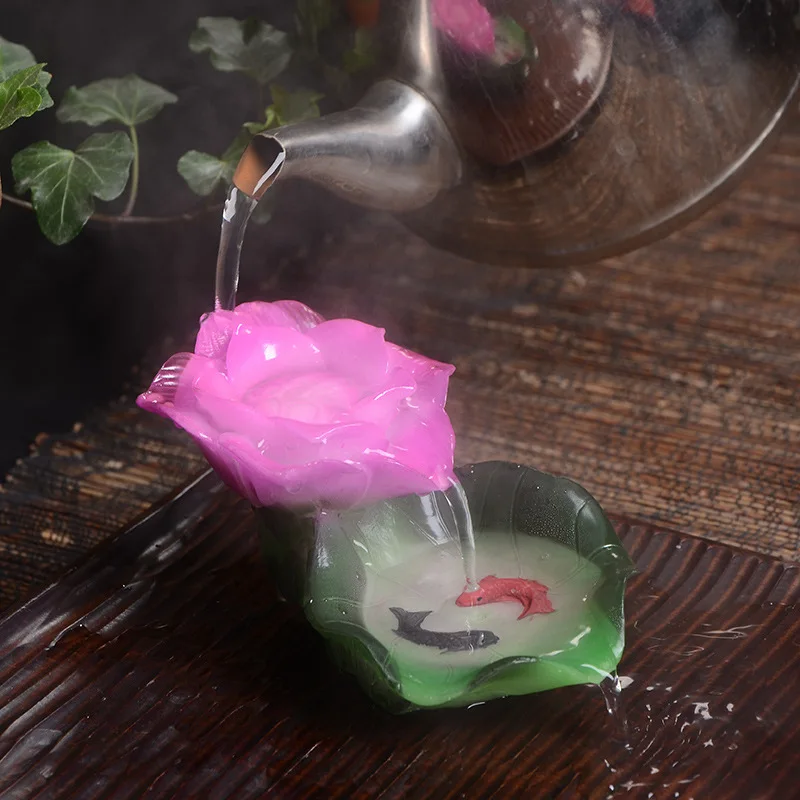 Dehua Color-changing Resin Lotus  Tea Pet  Decoration