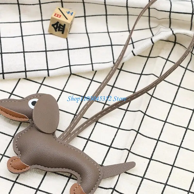 

A3PE Sausage Dog Keychain Bag Charm Braided Rope Bag Pendant Baseball Car Keyrings