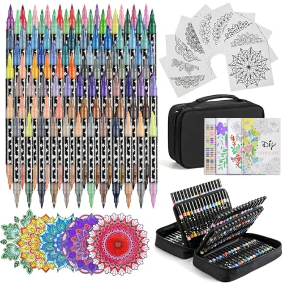 

192 Colors Glitter Brush Markers Pack Dual Tip Brush Glitter Marker for Doodle Writing Glitter Art Crafts Adults DIY Crafts Gre