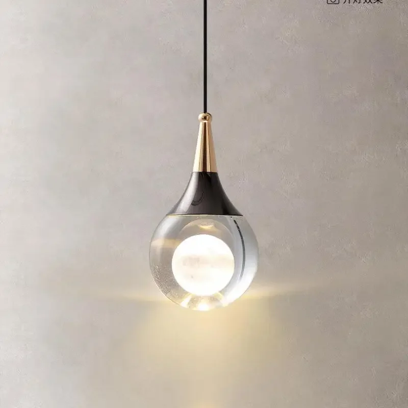 Modern Minimalist Glass Ball LED Pendant Lamp Hotel Restaurant Kitchen Bedroom Bedside Creative Chandelier Home Decor Lighting