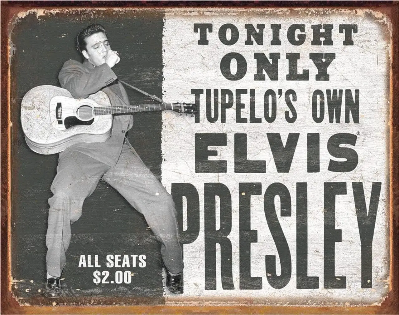 Desperate Enterprises - Tupelo;s Own Tin Sign Nostalgic Vintage Metal Wall Decor Made in USA