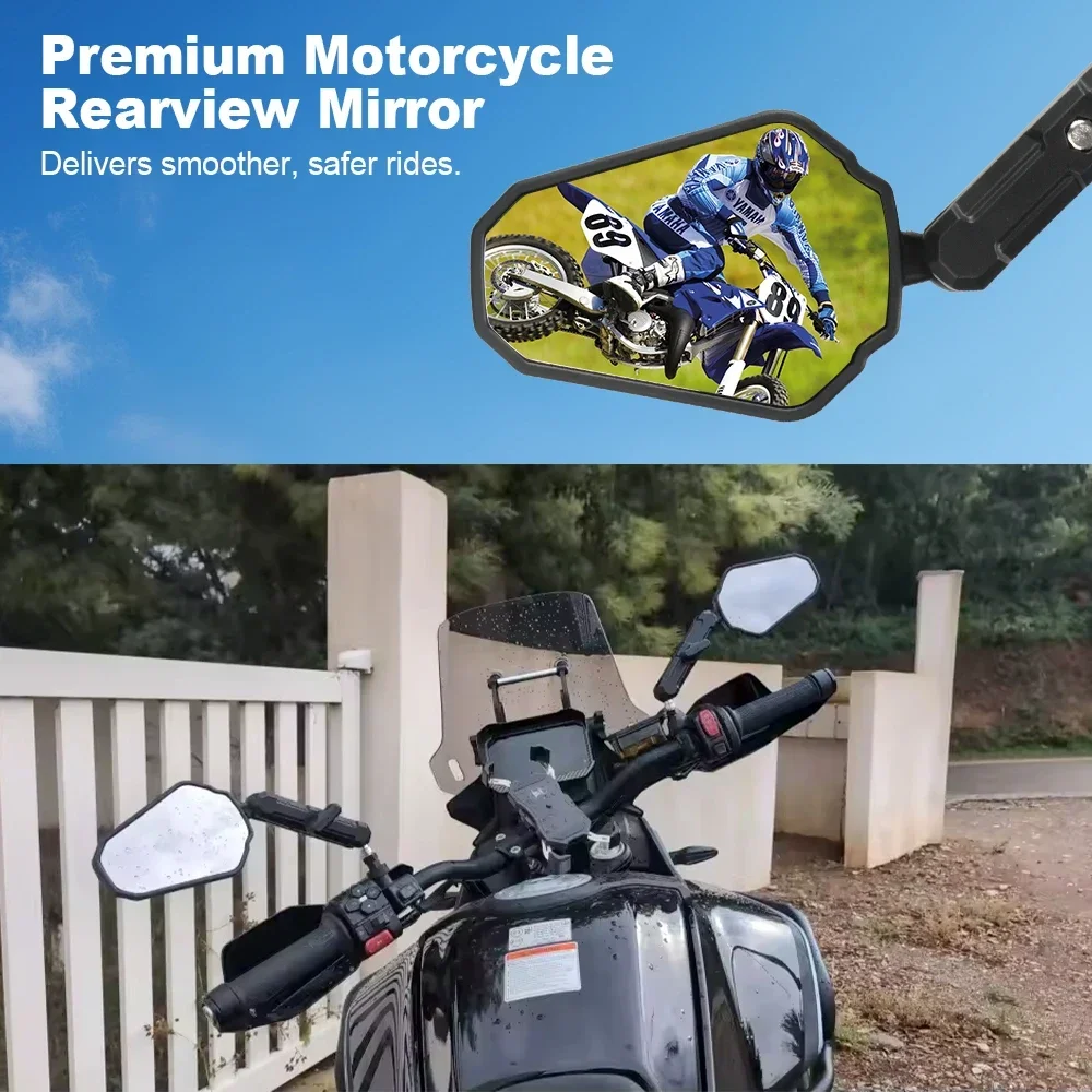 Motorcycle Rear View Mirrors Universal Wide Convex View Motorcycle Side Mirrors For Yamaha Honda Suzuki Kawasaki Ducati KTM
