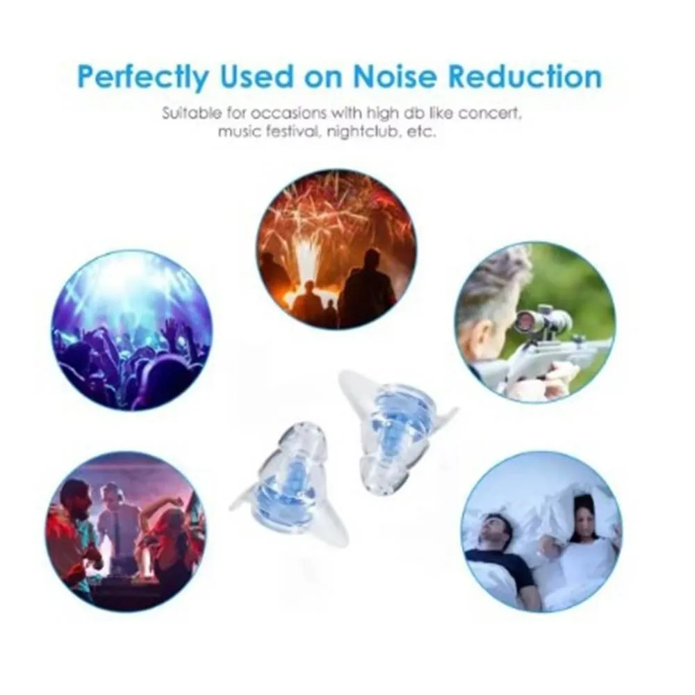 1 Pair Music Soft Silicone Ear Plugs Professional Grade Noise Reduction Ear Protection Comfortable Fit Music Earplugs Bar