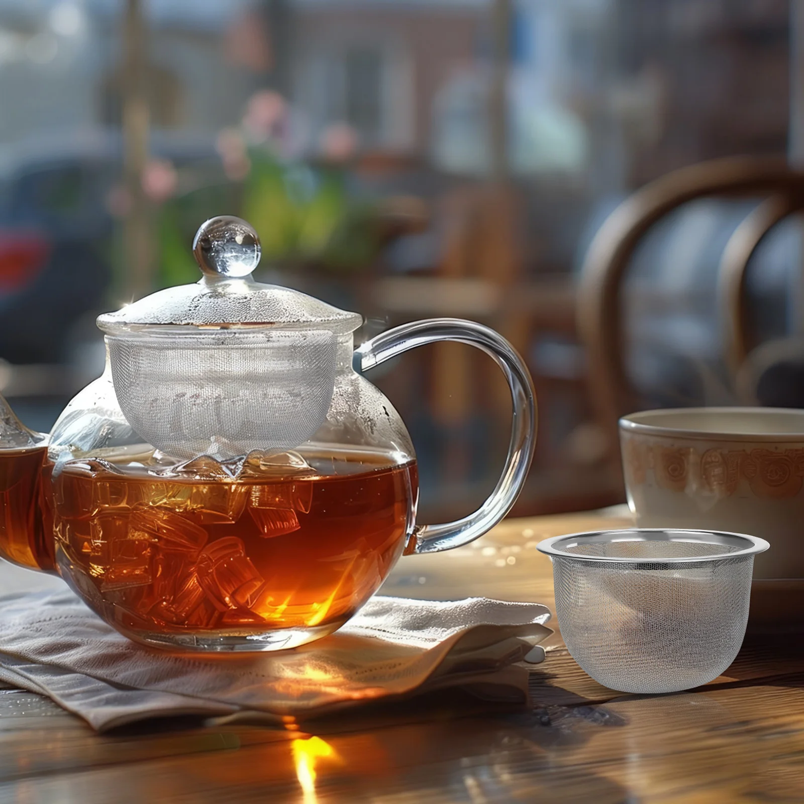 

4 Pcs Tea Strainers Filter Infuser Stainless Steel Replacement Loose for Pot Extra Fine