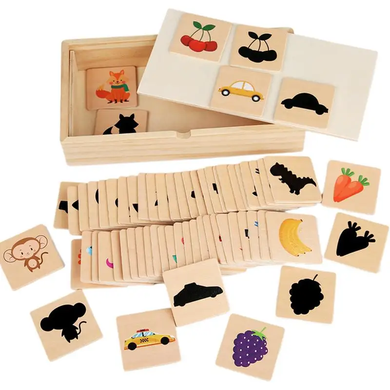 Shape Puzzle Wooden Shadow Matching Puzzle Kids Toy Logical Thinking Trainer Patterns Learning Fruit Recognition Activity for