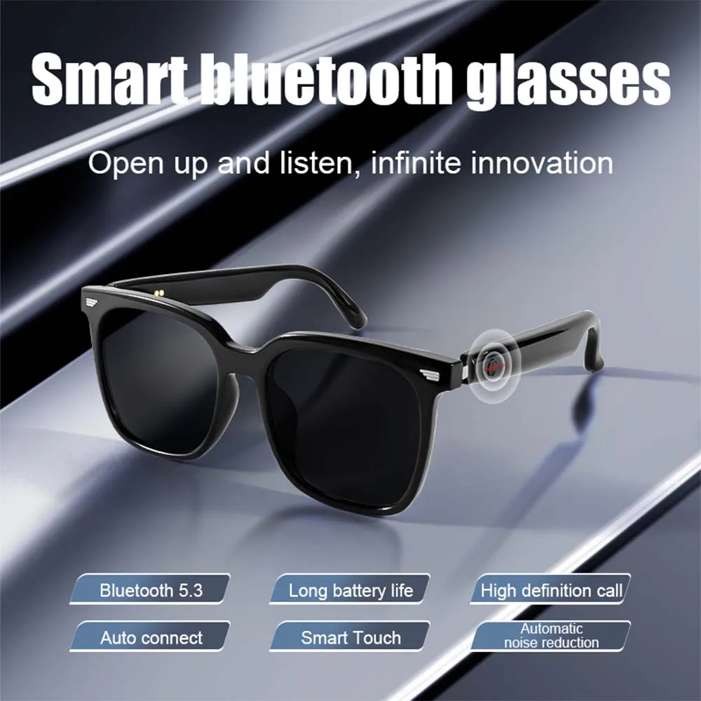 Bluetooth-Smart-Brille mit automatischer Anpassung, kabellose Anrufe, Anti-Blaulicht-Sonnenbrille, Mann und Frau