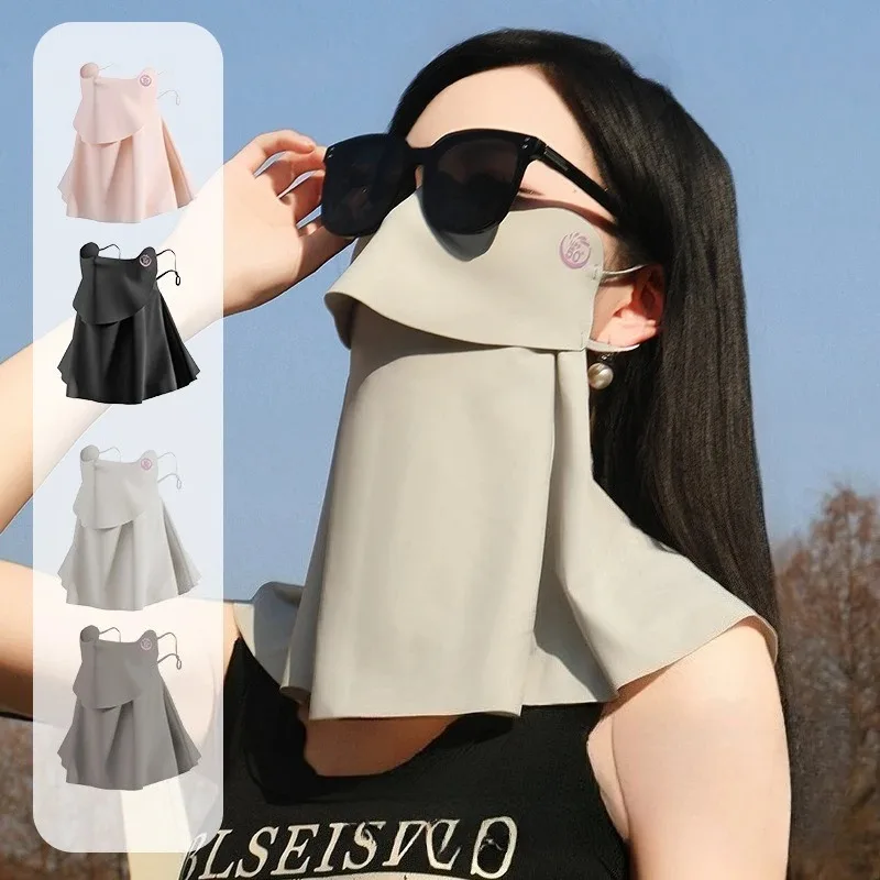

1PC 3D Ice Silk UPF50+ UV Protection Face Mask for Women Summer Outdoor Cycling Hiking 360° Face Neck Cover Cool Balaclava Scarf