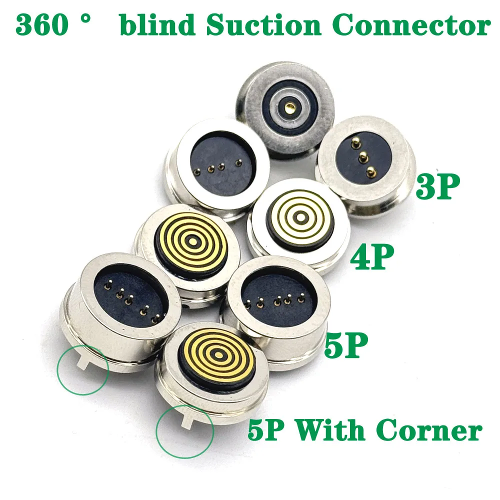3/4/5/6 Pin Pogo Pin Connector Waterproof Magnetic Spring Loaded Male Female 360° Blind Suction DC Signal Transmission Charging