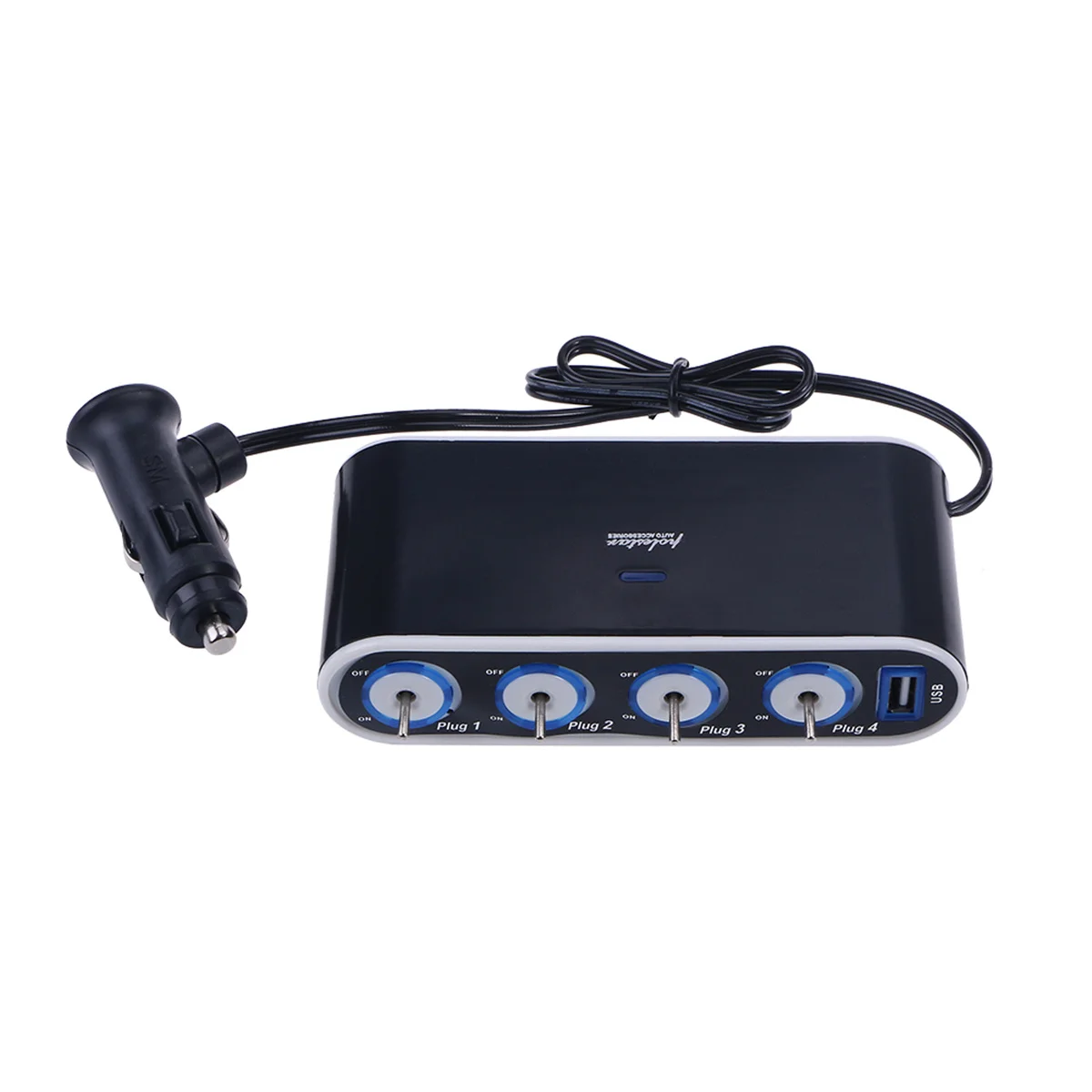 

Car Socket Splitter USB Adapter Black Multi-Device Power Expansion LED Indicator Durable Hard Plastic