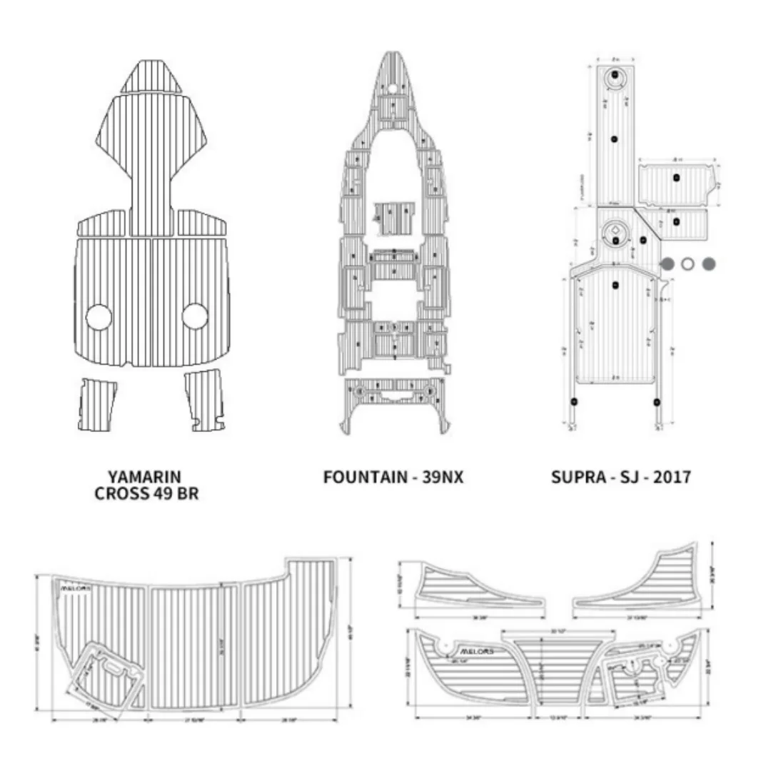 Boat Decking Sheet, Marine Grade EVA Foam Flooring, UV Protected Non-Slip Teak Pad, Self-Adhesive, for Yacht Marine Boat Deck