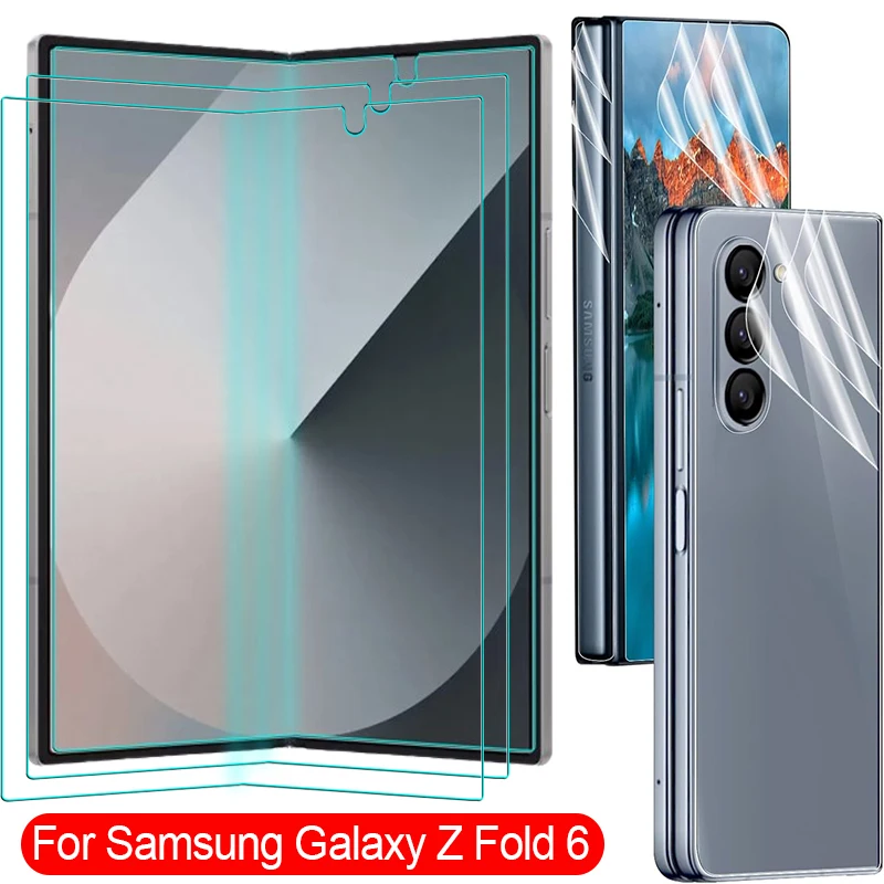 9 in 1 Clear Hydrogel Film For Samsung Z Fold 6 Fold6 Front Back Screen Protector Full Coverage Soft TPU Protective Films