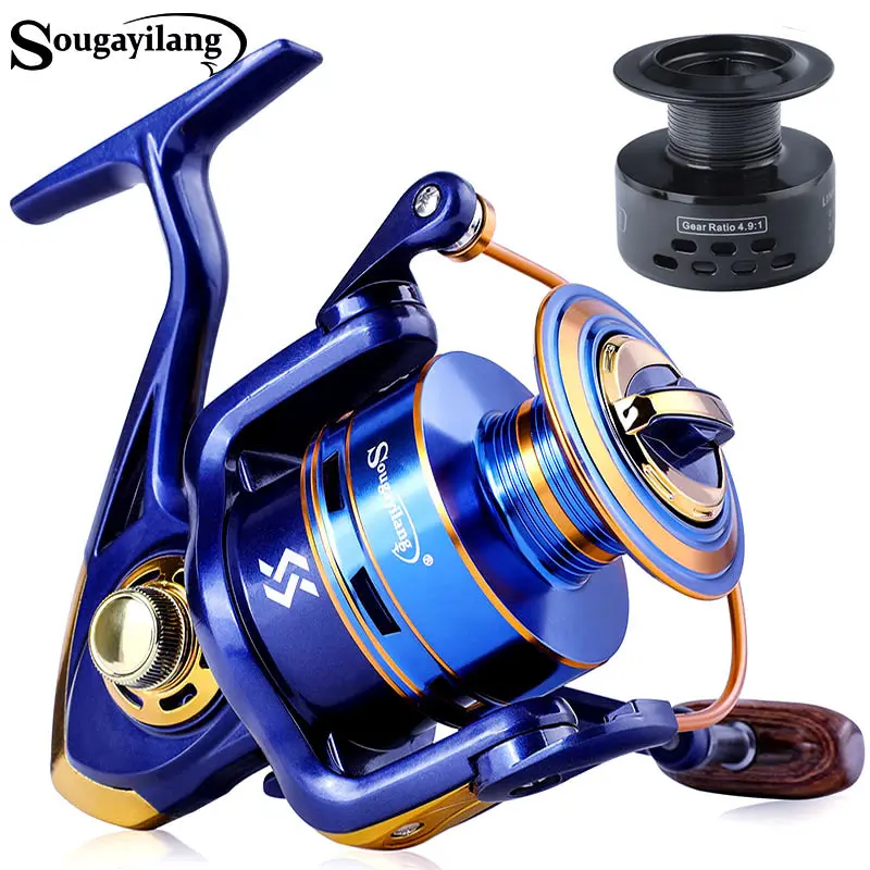 Sougayilang 1000~7000 Fishing Reel 5.2:1 Gear Ratio Spinning Reel with Folding Grip Max Drag 10kg All for Fishing Windlass Pesca