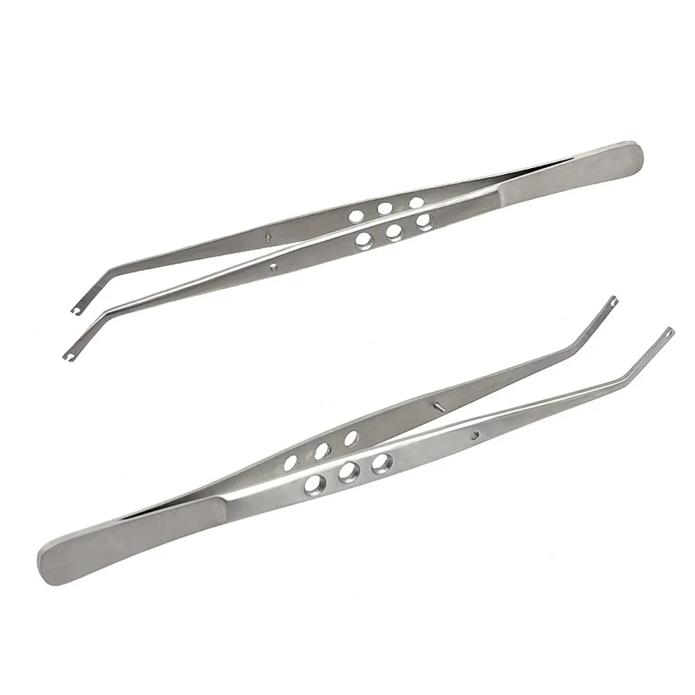 Stainless Steel Serrated Stitching Tweezers – Reusable Medical/Dental Forceps