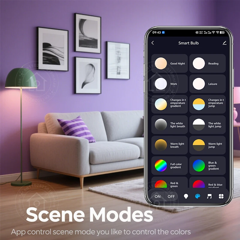 E27 Смарт-лампа Tuya Bluetooth Светодиодная лампа 18 Вт 15 Вт 9 Вт 220 В RGB Лампа Управление через приложение Таймер Регулируемая синхронизация музыки Работает с Smart life