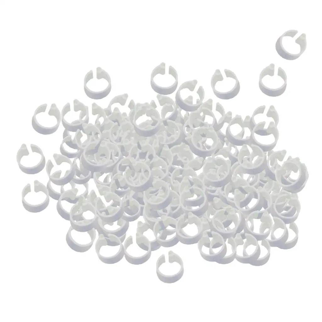 100pcs Racing Pigeon Leg Ring 8mm Aluminum Plastic Bird Snap Ring 8mm