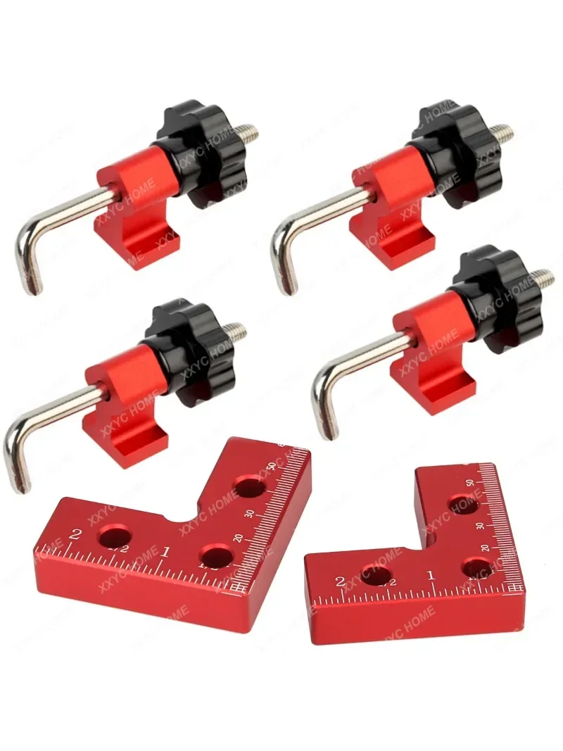 2pcs 90 Degree Positioning Squares Right Angle Clamps 61x61mm Aluminum Alloy Woodworking Carpenter L-Type Corner Clamping Tool