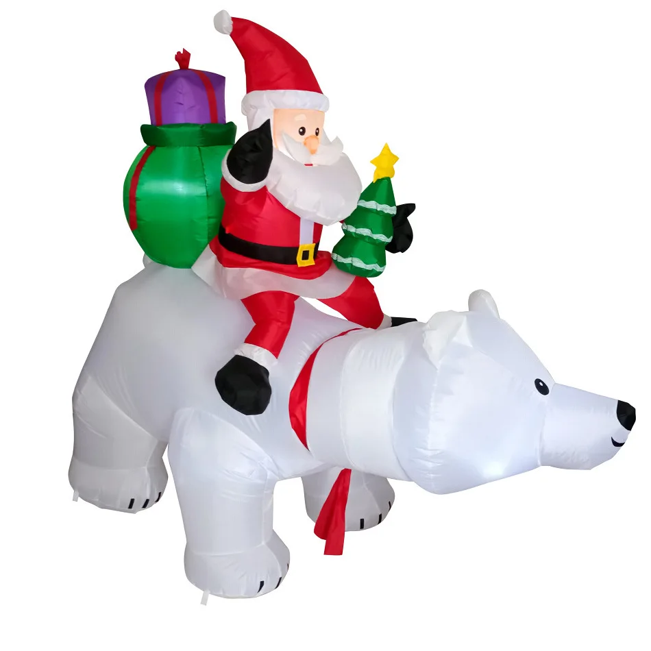 

Santa Claus rides the bear air model, Christmas holiday party decoration led luminous inflatable air model