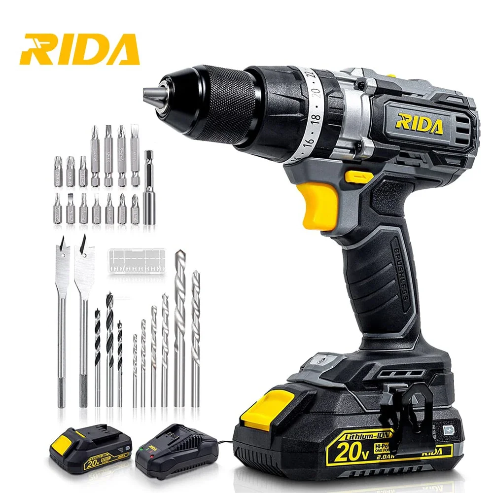 Hot sale high power portable power tools Battery operated electric drills Brushless cordless drills