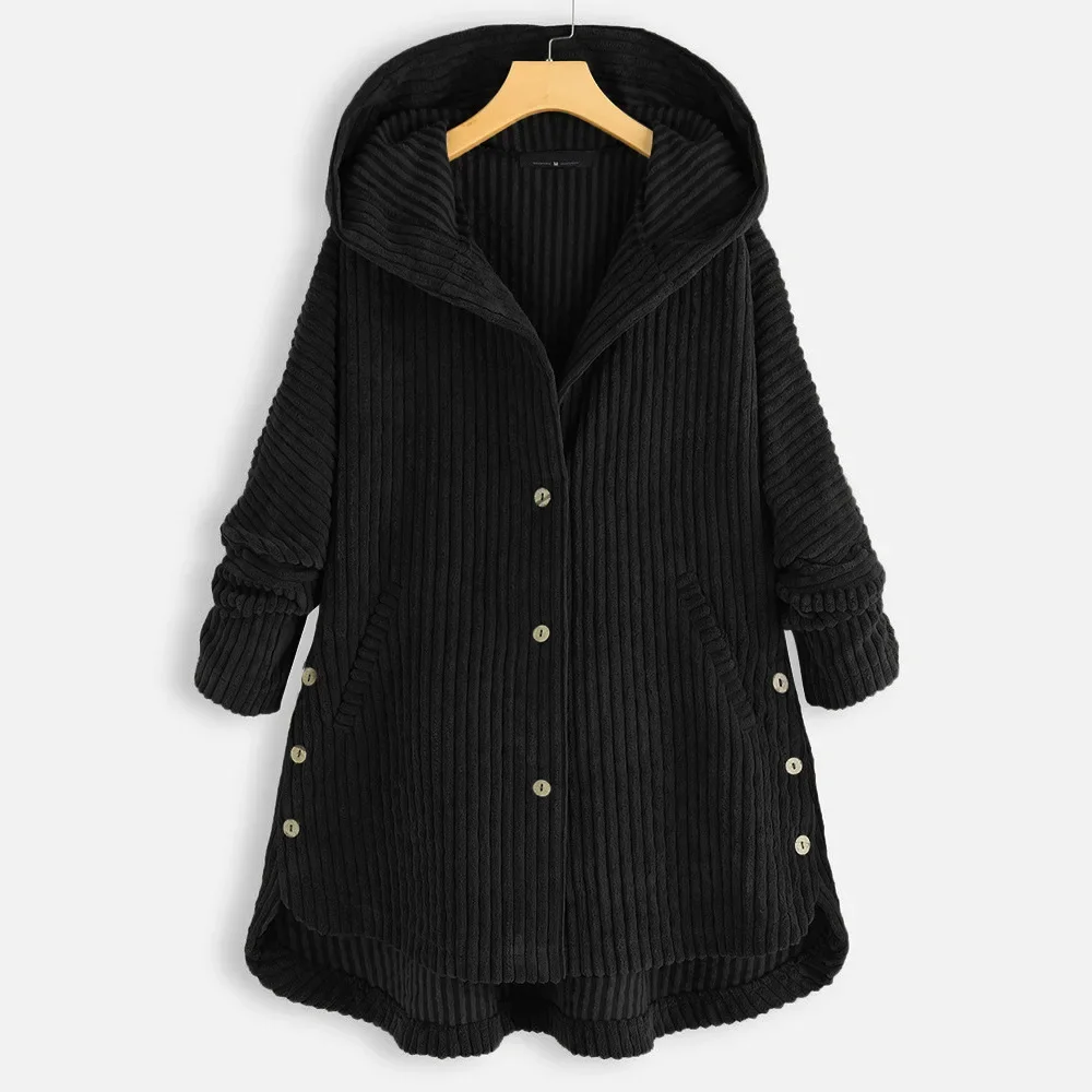 Fashion Corduroy Jacket Women\'s Spring and Autumn New Korean Simple Single Breasted Long Sleeve Lapel Solid Jacket High Quality