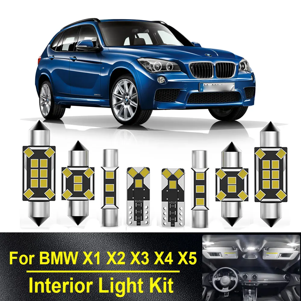

For BMW X1 X2 X3 X4 X5 E84 F48 F39 E83 F25 F26 E53 E70 F15 F85 E71 Car Interior LED Light Kit Canbus Auto Parts