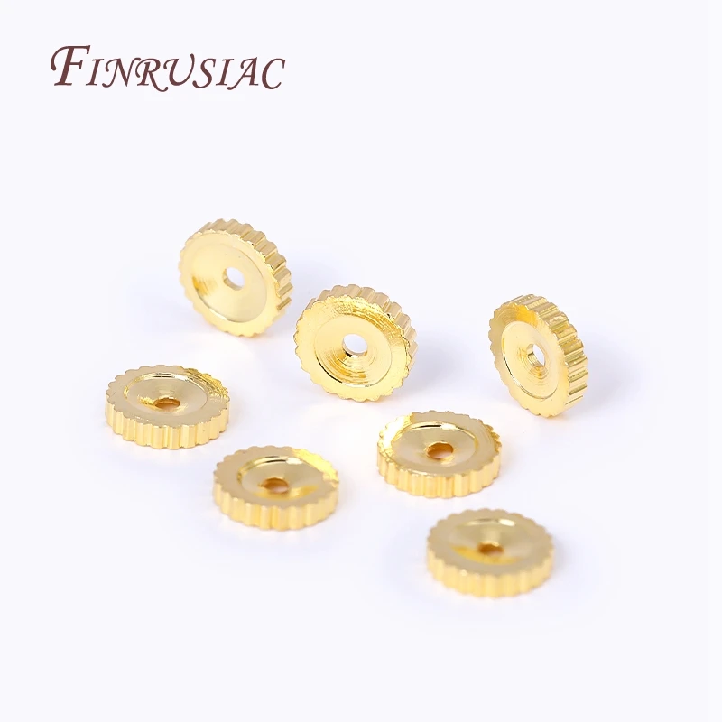 6X1.3mm 18K Gold Plated Round Gear shape Spacer Beads, Brass Metal Concave Separator Beads DIY Beading Jewelry Making Supplies