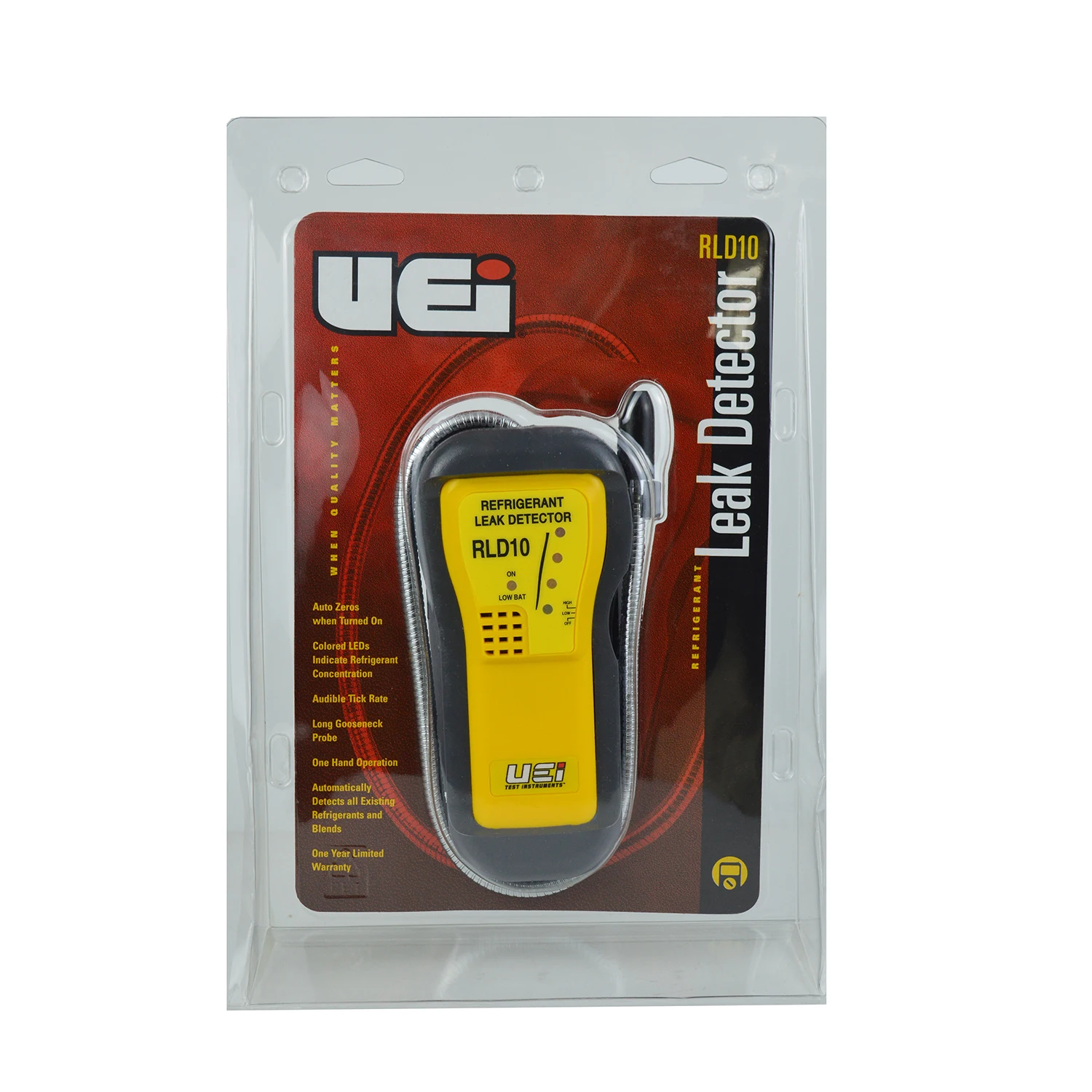 UEI RLD10 Refrigerant Leak Detector w/ Gooseneck Automatically Detects all Existing Refrigerant and Blends,Audible Tick Rate.