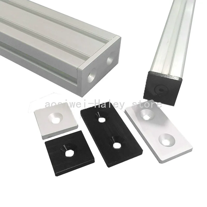 End Cap Cover Plate with Single or Double Holes f 2020 2040 3030 3060 4040 4080 6060 8080 EU Aluminum Profile Black  Sliver