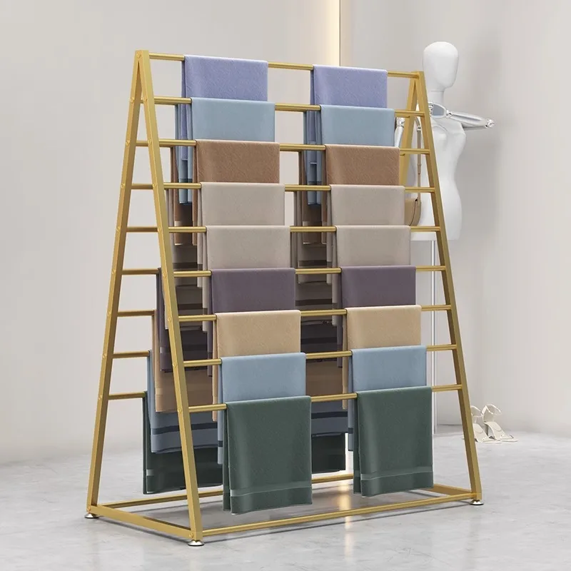 

Scarf rack, pants display rack, towel, multi-layer fabric floor-to-ceiling wrapping paper, silk scarf, sample clothing display r