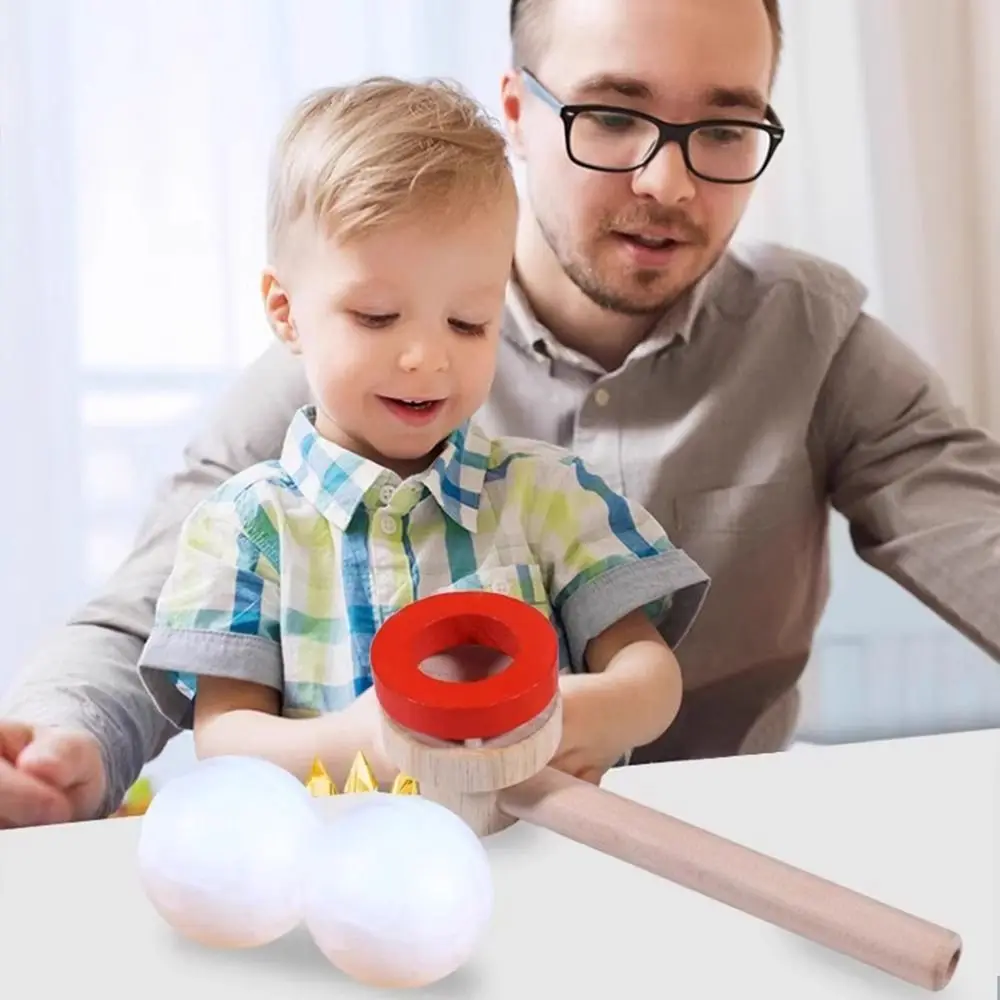 Wooden Hanging Ball Blower Intellectual Educational Floating Blow Pipe Balls Blowing Floating Ball for Lung Capacity Training