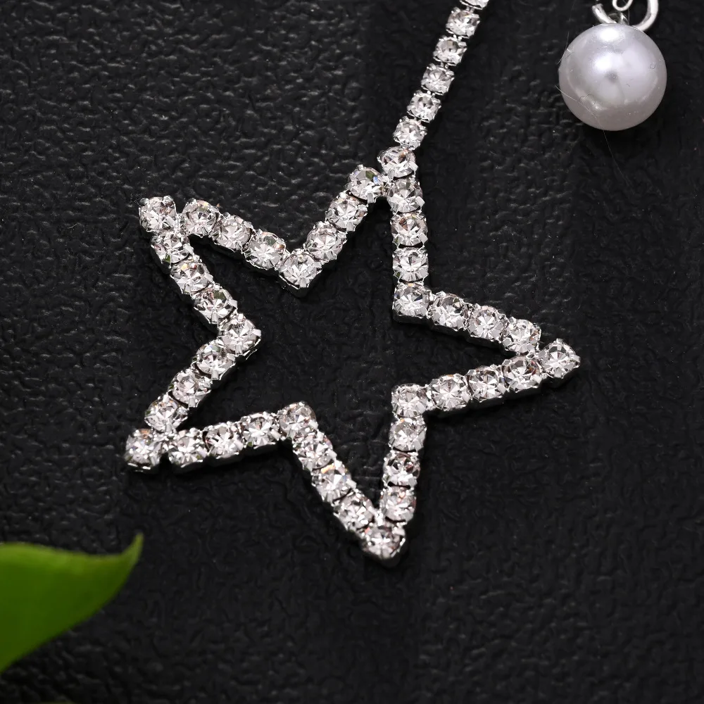 Серьги с полой звездой, преувеличенные, стильные, изысканные, блестящие серьги с кисточками со стразами, вечерние аксессуары для музыкального фестиваля, серьги