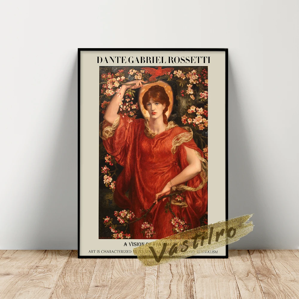 Dante Gabriel Rossetti Exhibition Museum Poster Pre-Raphaelite Brotherhood Wall Art Canvas Painting Wall Picture Room Home Decor